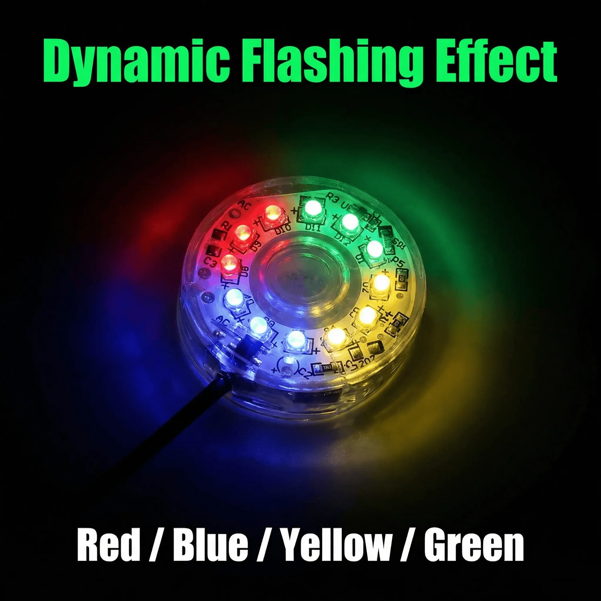USB Submersible LED Aquarium Light 4 Color Auto Flashing IP68 Waterproof Fish Tank Lamp with 140cm Cord for Pond Decoration
