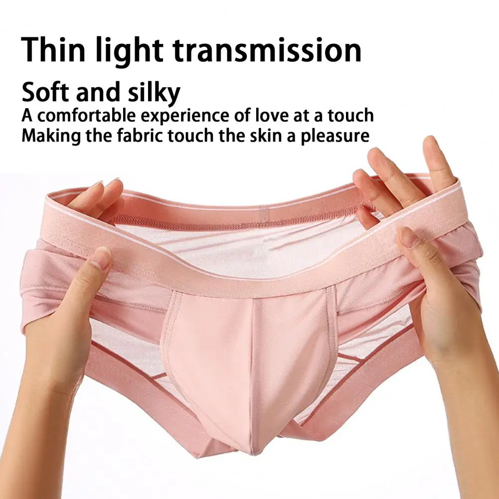 Männer Sommer Slips Herren Sommer atmungsaktive 3D-Beutel Slips weiche transparente Komfort schnell trocknende Dreieck Bikini Unterwäsche für Männer