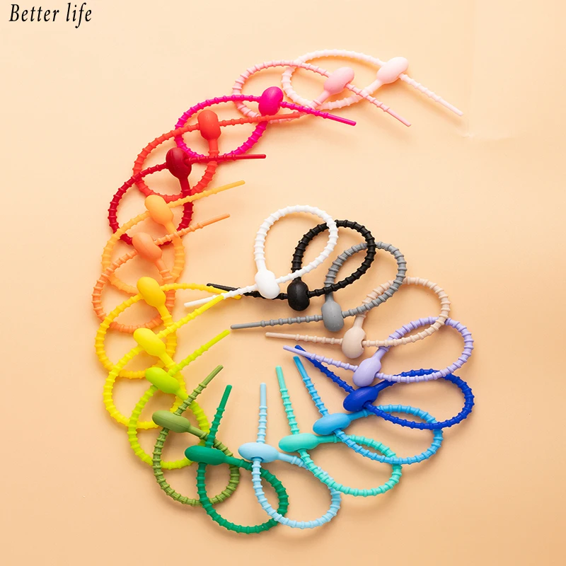 5PCS Silicone Reusable Cable Wire Organizer Winder Storage Holder Bag Ties Cord Bag Clip Food Saver Earphone Line Tidy Clips