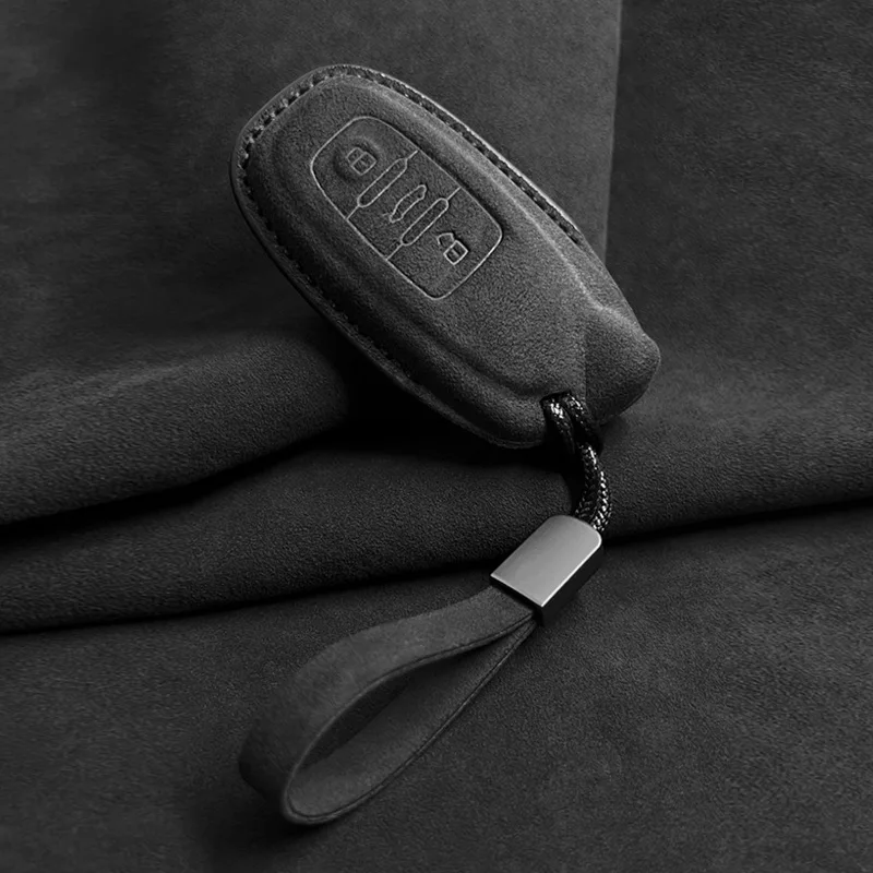For Lamborghini Urus Hurricane Revuelto Bull Key Calf Car Keycase Flip Fur Leather Buckle