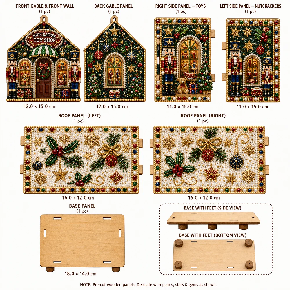 DIY Pearl Art Christmas House Diamond Painting Kit Gingerbread House Shape Xmas Hanging Ornament Set for Home Holiday Decor Gift