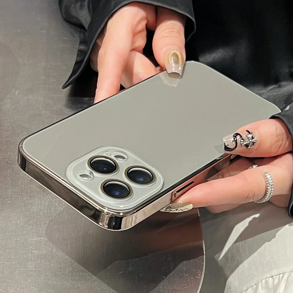 Luxuriöse, glänzende Handyhülle aus Glas für iPhone 18, 17, 15, 16 Pro Max, 14, 13, 12, 11 mit Kameraschutz, stoßfestem Rahmen und harter Schutzhülle. – Detail 14