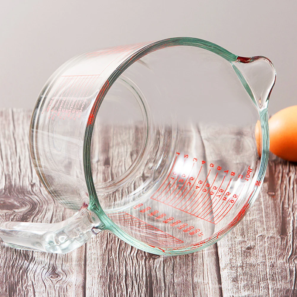 

Baking Measuring Cup Glass 1000Ml Heavy Duty with Clear Scale for Milk Coffee Juice Vinegar Liquid Measuring Tool
