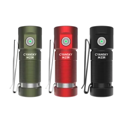 CYANSKY M23R 1200 Lumens White+Red 2 IN 1 30g EDC Flashlight USB C Rechargeable Mini Pocket Torch