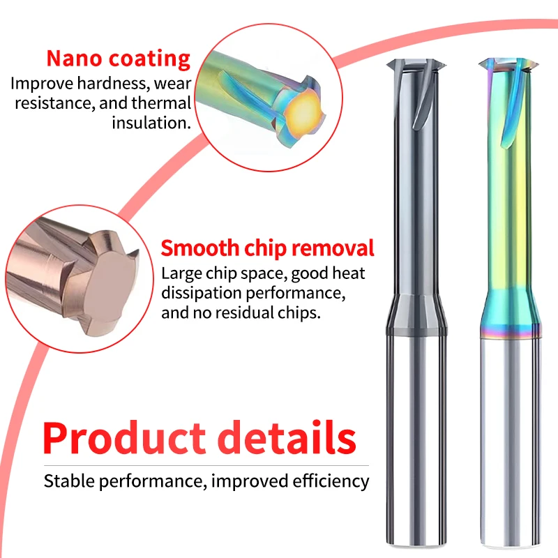 ZUANTONG  G/W 55 Degree Single Tooth Thread Milling Cutter CNC Machine Solid 1/16 1/8 3/16 1/4 5/16 3/8 7/16 1/2 5/8 3/4 1''--
