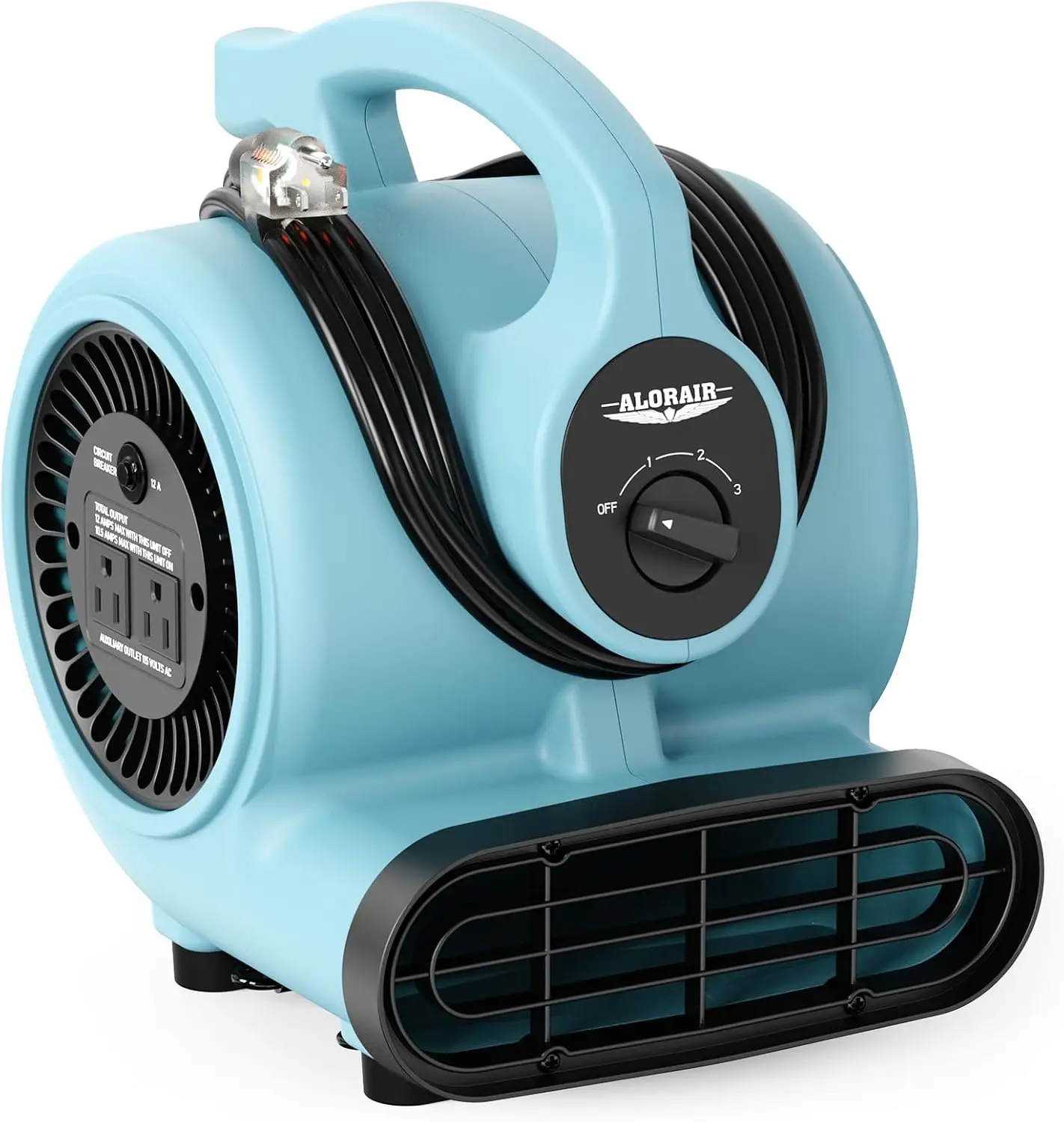 

600 CFM Air Mover Blower Fan for Industrial, Workshop, Home Use - 3 Speeds, Adjustable Angles