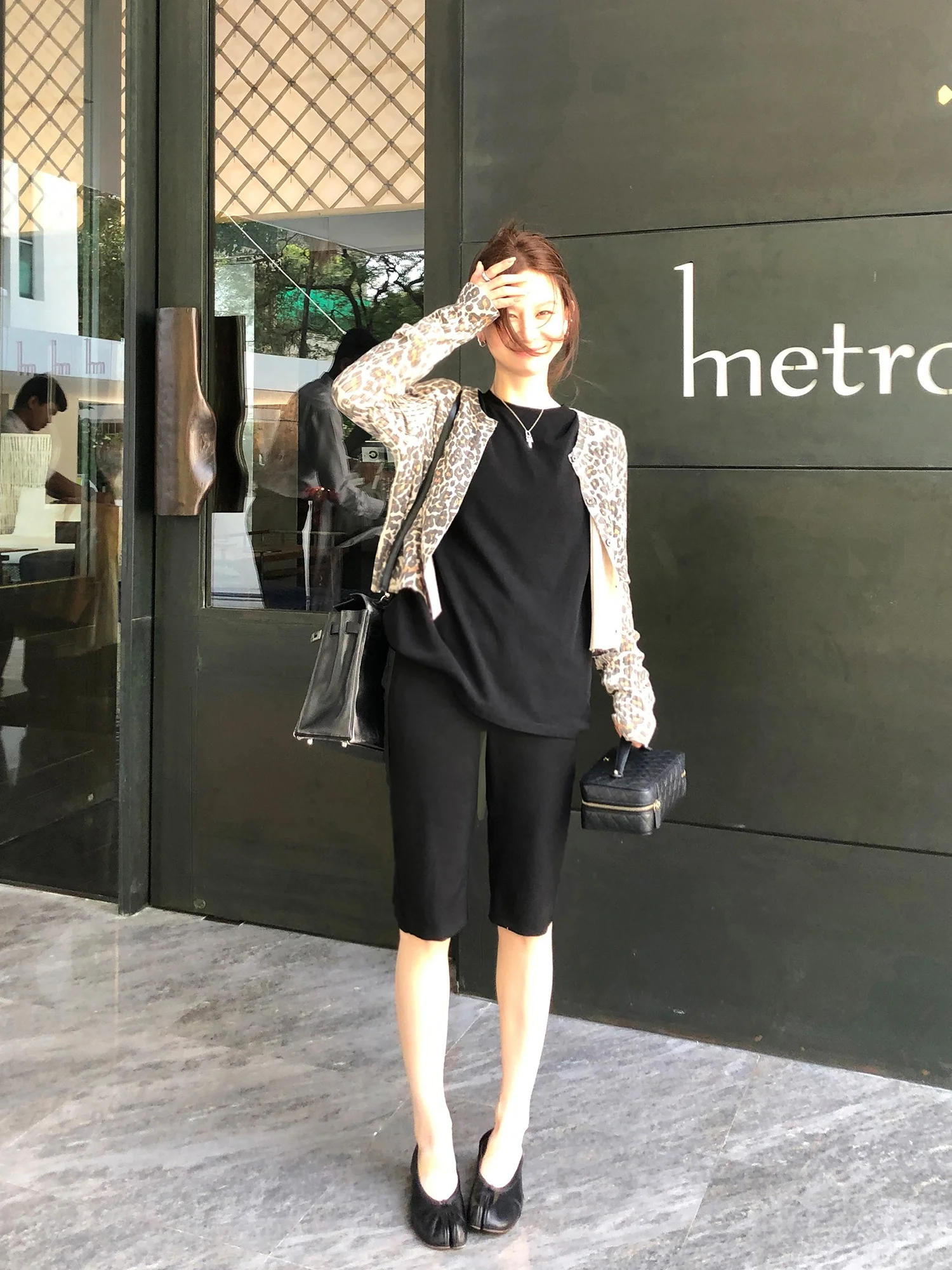 

WXLSTUDIO 0326 Bubble Leopard Print Vintage Knitted Long Sleeve round Neck Open Cardigan Women's Spring Fashion Knitwear