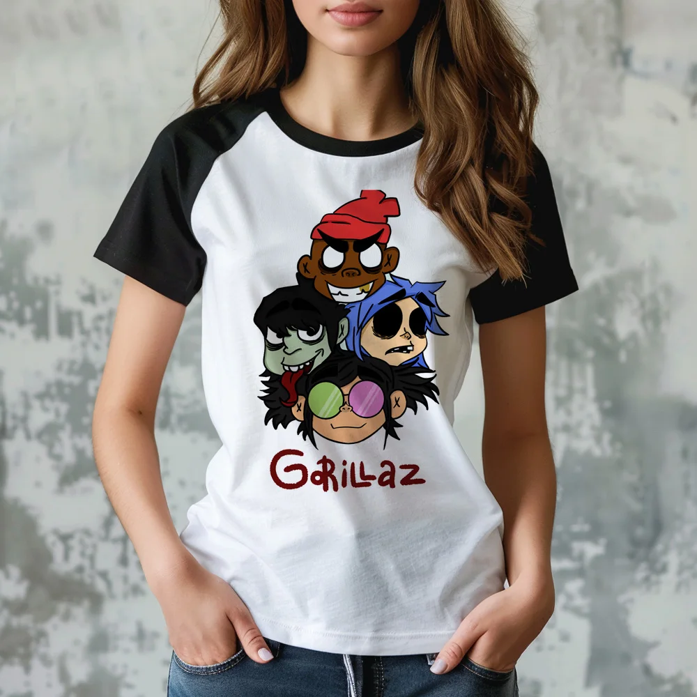 Gorillaz Tee women anime graphic designer top female funny anime graphic clothes