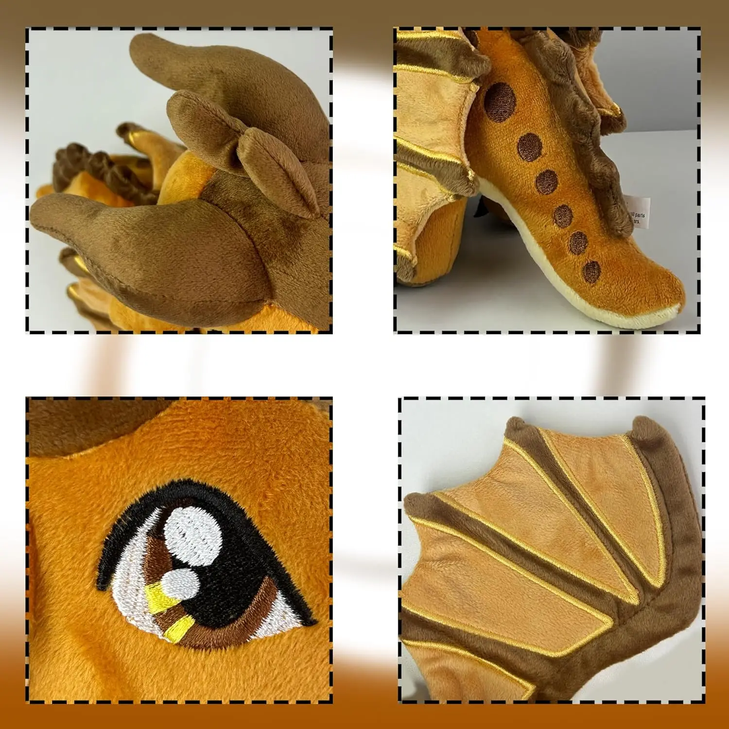 Wings of Fire Toys Dragon Plush Toy Soft Stuffed Animal Cool Brown Dragon Decor Merch Special Gift for Kids Boys and Girls