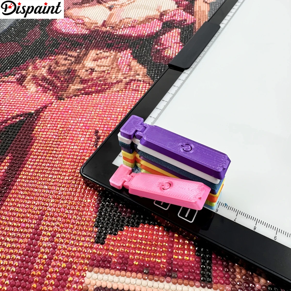 Dispaint 2 pièces diamant peinture panneau lumineux interrupteur bouton tactile protecteur couverture, A3 A4 Led dessin dessin tablette accessoires outils