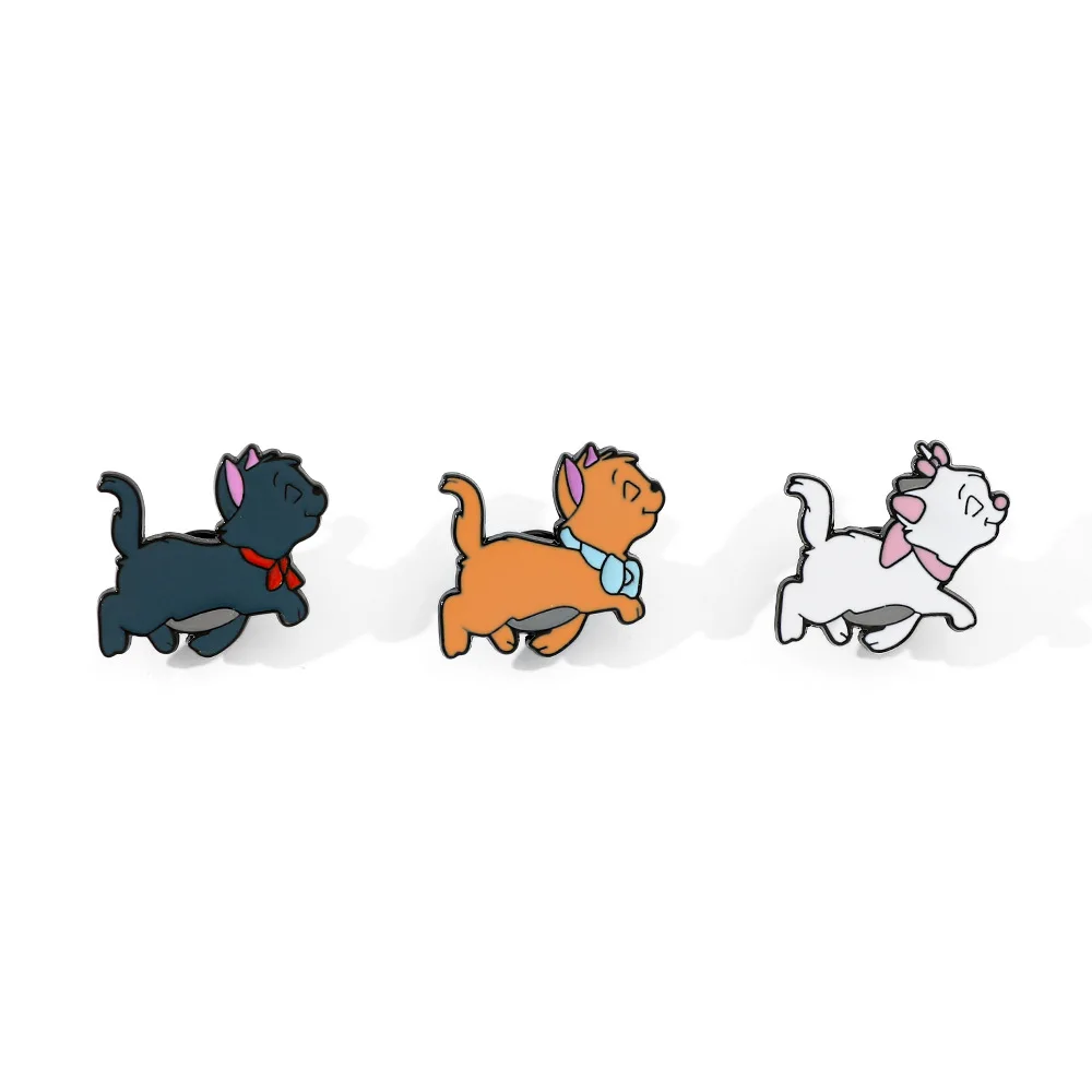 

1 Set Anime The Aristocats Brooch Cute Marie Cat Enamel Pin Backpack Clothing Jewelry Metal Badges Accessories Gifts for Friend