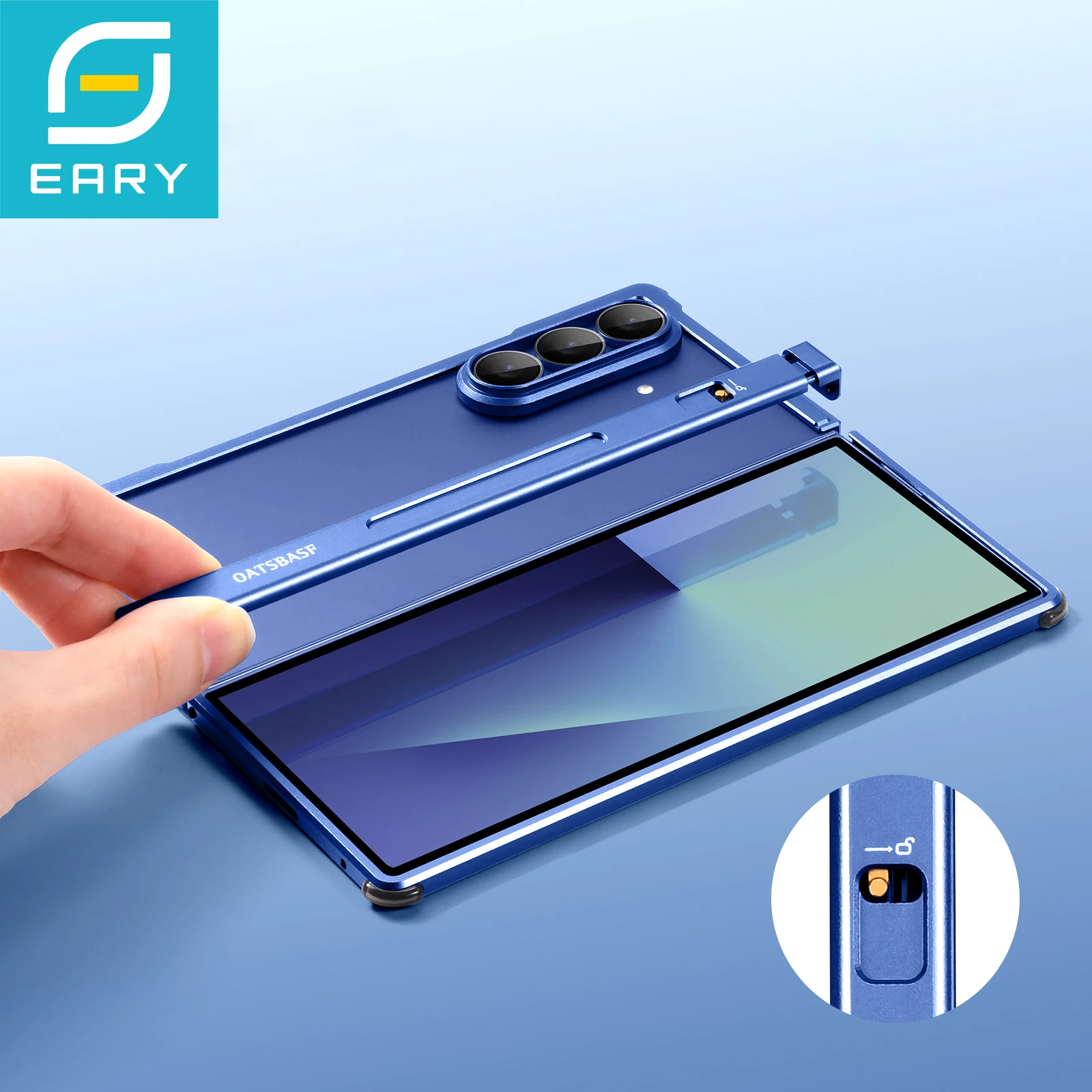 

Eary Frameless Case for Samsung Galaxy Z Fold 7 Minimalist Aluminum Phone Cover Compatible for Magsafe Original Feel Metal Shell