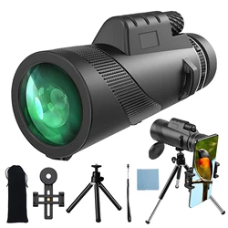 Monocular Telescope, 80x100 HD Monoculars for Adults, High Power Monocular for Smartphone,Compact Portable Waterproof Monocular