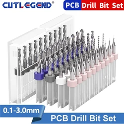 10pcs 0.1-1.0mm 0.3-1.2mm 0.5-1.4mm 1.1-2.0mm 2.1-3.0mm Carbide PCB Drill Bits Print Circuit Board Mini CNC Drilling Bit Set