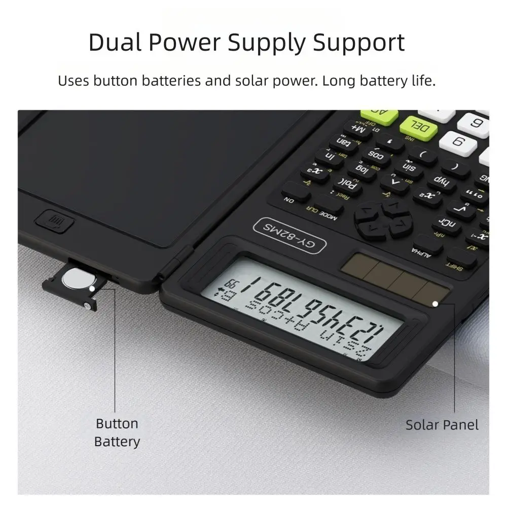 6.5-inch Writing Tablet 82MS Scientific Calculator 82MS 240 Function 2-Line Display Writing Tablet Math Calculator