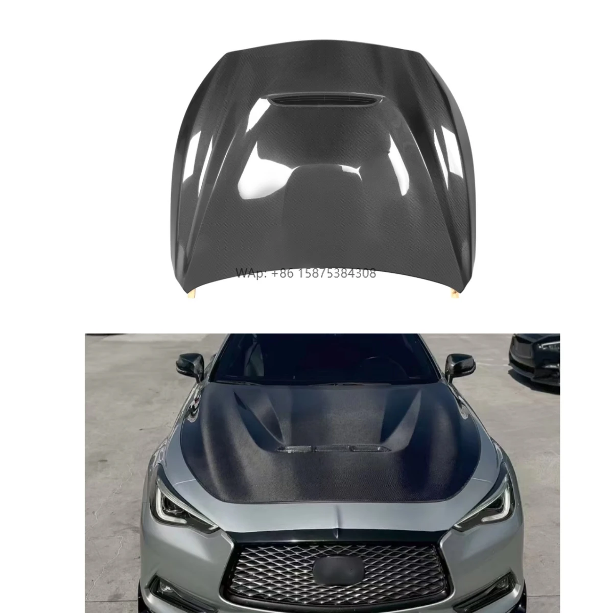 

Carbon Fiber Front Hood GTS Style for Infiniti Q50 Q50L 2014-2020 Q50 Front Hood