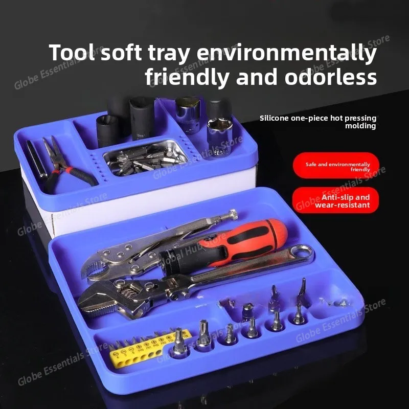 Flexible Silicone Tool Tray, A Foldable Hardware Accessory Storage Wonder Essential for Installation and Maintenance