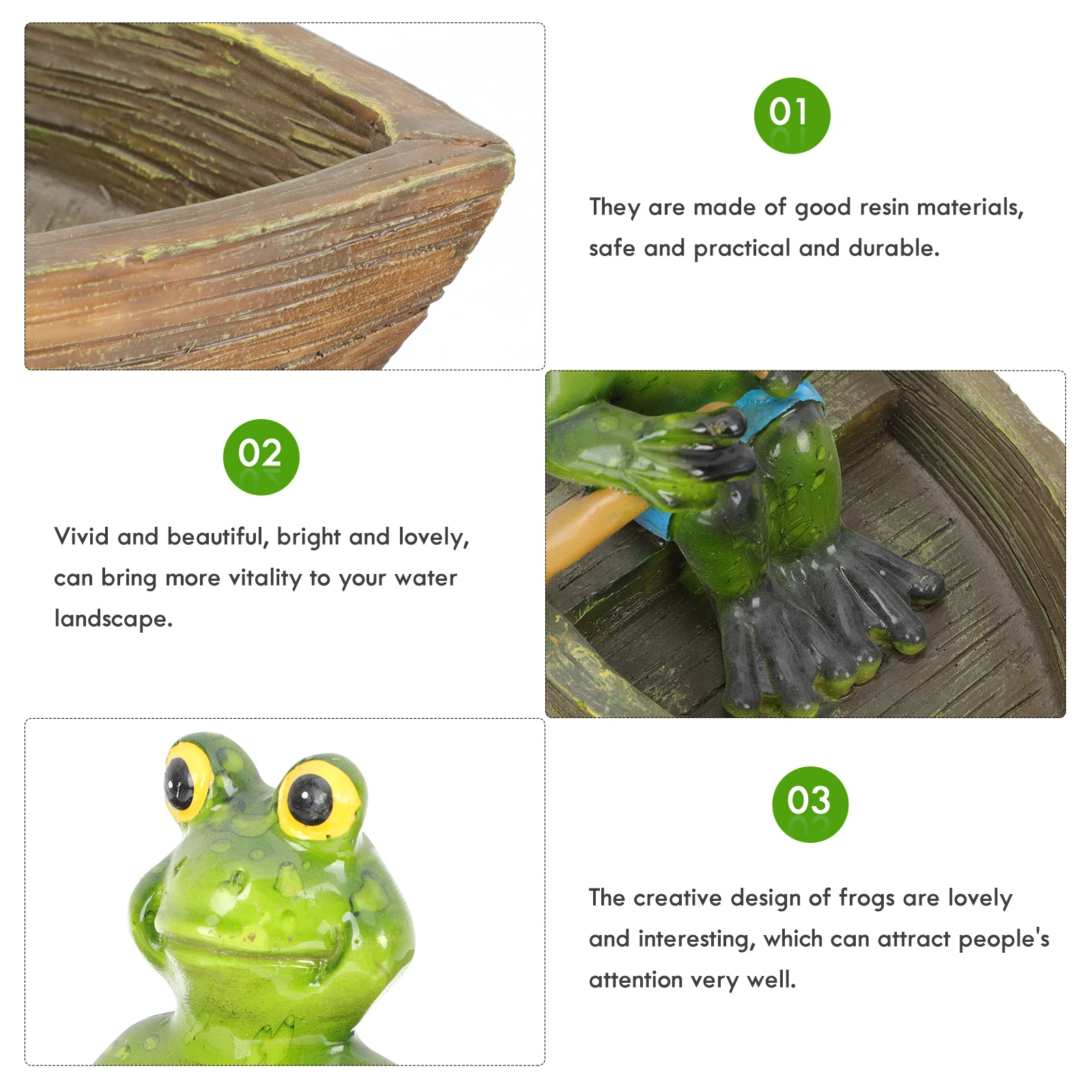 Resin Frogs Figurines Creative Water Pool Decor Pond Landscape Ornament Yard Garden Statue Resin Animal Decoration