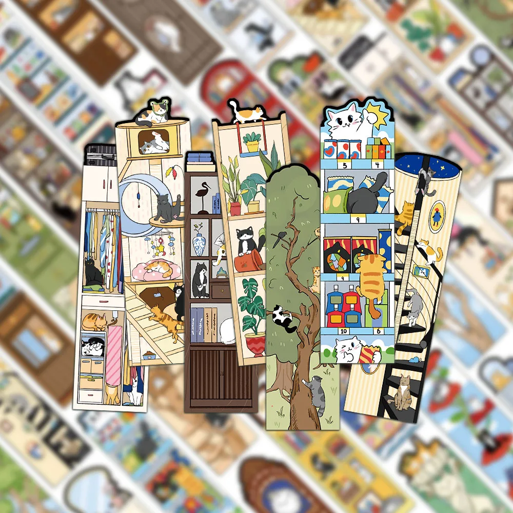 30Pcs Nette Katze Lesezeichen Cartoon Dekorative Lesen Buch Kennzeichnung Student Kreative Geschenke DIY Papier Karte Seite Kennzeichnung Lesezeichen