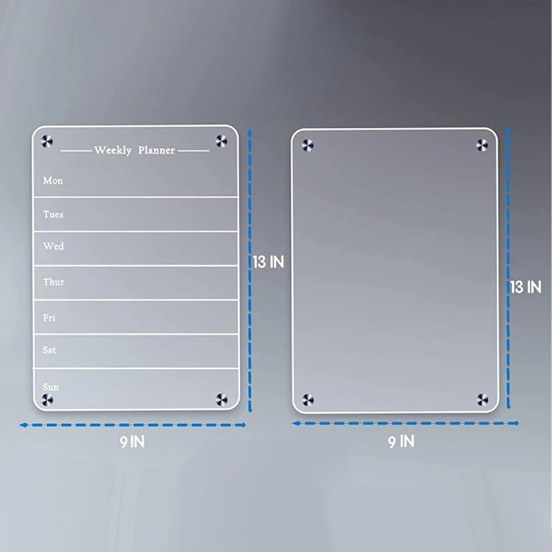 Tableau magnétique en acrylique pour réfrigérateur, calendrier effaçable à sec, mémo, marqueur de licence mensuel hebdomadaire 03