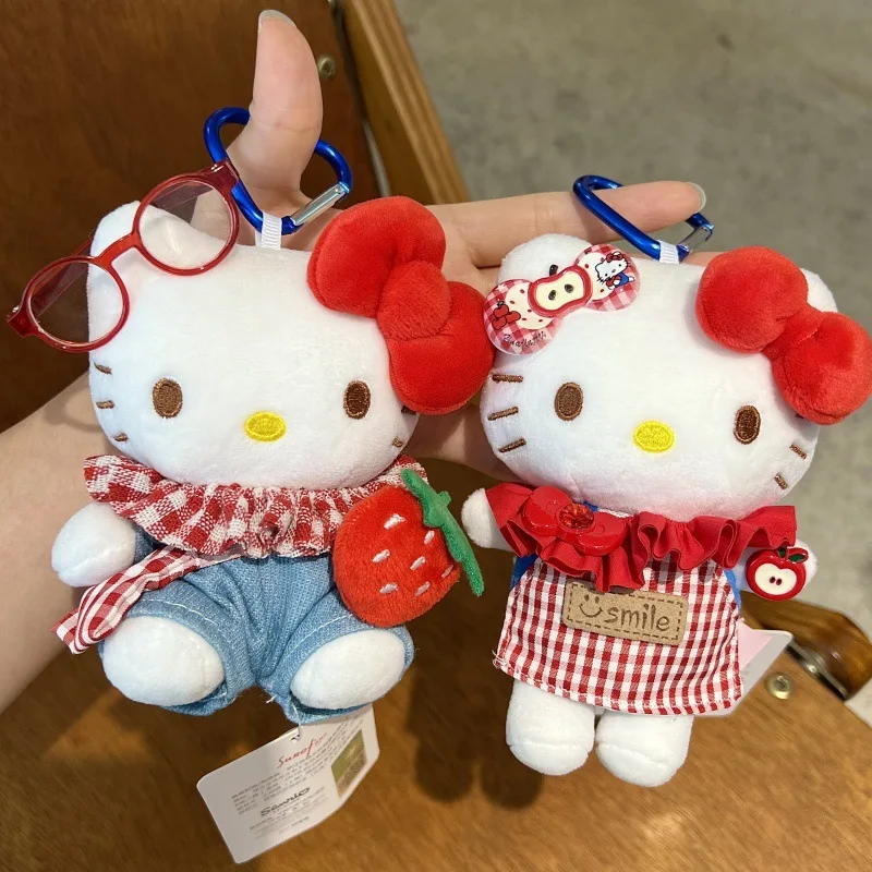 Nuovo cartone animato Hellokitty portachiavi in peluche ciondolo borsa in peluche centinaia di cambiamenti di costumi serie peluche bambola giocattolo
