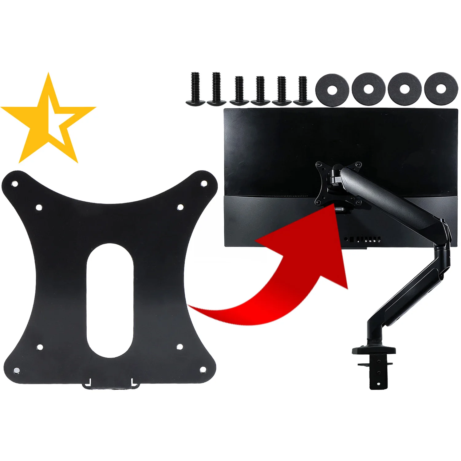 NEW VESA Wall Mount Adapter for Acer C27-865 C27-1655 Monitor Bracket Mounts to 75*75 & 100*100 Stand / Arms