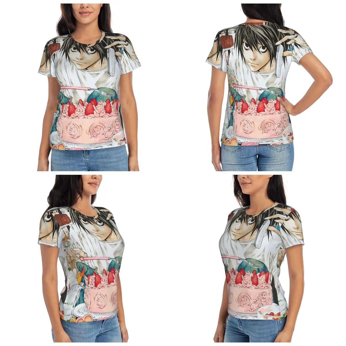 Deaths Notes Ryuk Anime T-Shirt for Women Round Neck Streetwear T Shirts Women's Tees Short Summer Clothes Tops
