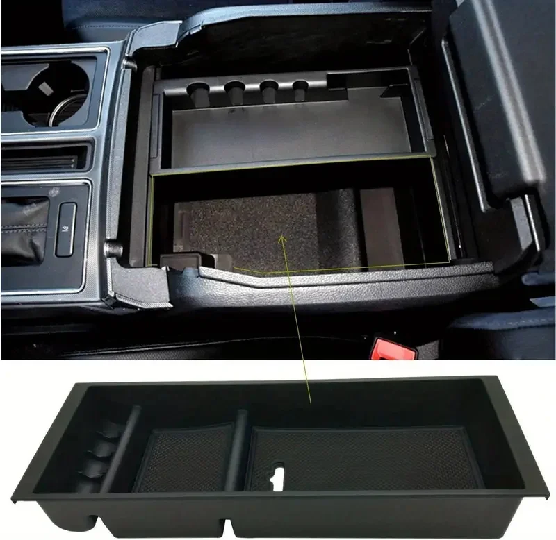 Center Console Armrest Insert Organizer Tray Pallet Storage Box Container for Ford F150 2015-2020, Ford F250 F350 2017-2022 Supe