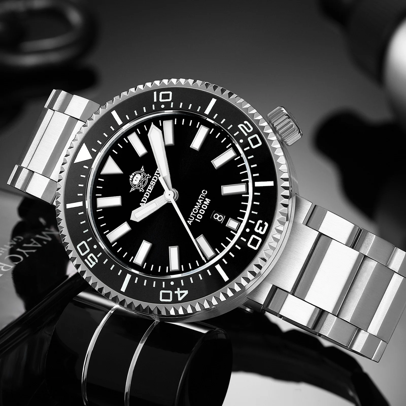 ADDIESDIVE AD2523 1000M Waterproof Automatic Mechanical Watches BGW9 Super Luminous Sapphire Glass Wristwatch Relogios Masculino