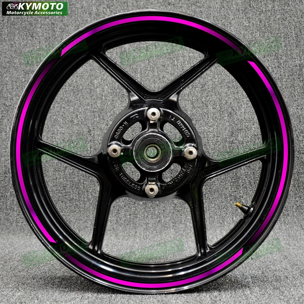 شارات العجلات الأمامية والخلفية ، مقاومة للماء معدلة ، ملصقات حافة العجلة العاكسة ، مناسبة لدراجة كاواساكي النارية ، المحور ، 17" #6