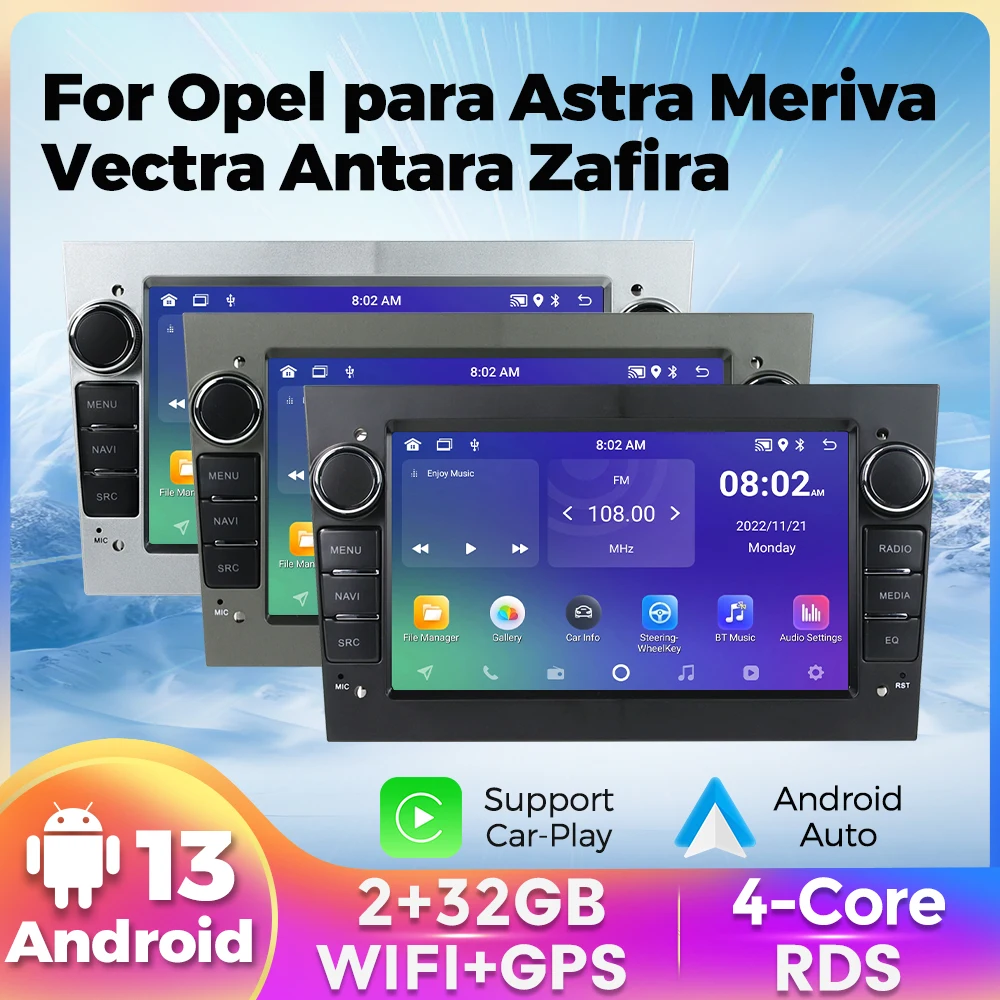 Android 12 Car Radio For Opel Astra H J 2004 Vectra Vauxhall Antara Zafira Corsa C D Vivaro Meriva Veda GPS Player 2Din Stereo