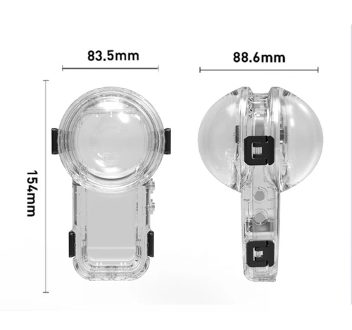 Imagen 2 del producto Para Insta 360 X5 funda de buceo Invisible carcasa impermeable (197 pies) carcasa protectora de buceo subacuático para accesorios Insta360 X5 ﻿