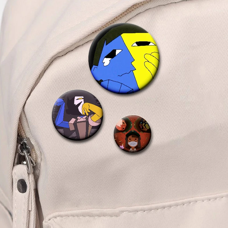 32/58 مللي متر Ena الجرافيك الجمالية المطر روك لينة زر دبوس الكرتون بروش صفيح شارة ل قبعة حقيبة الملابس الديكور هدايا الموضة