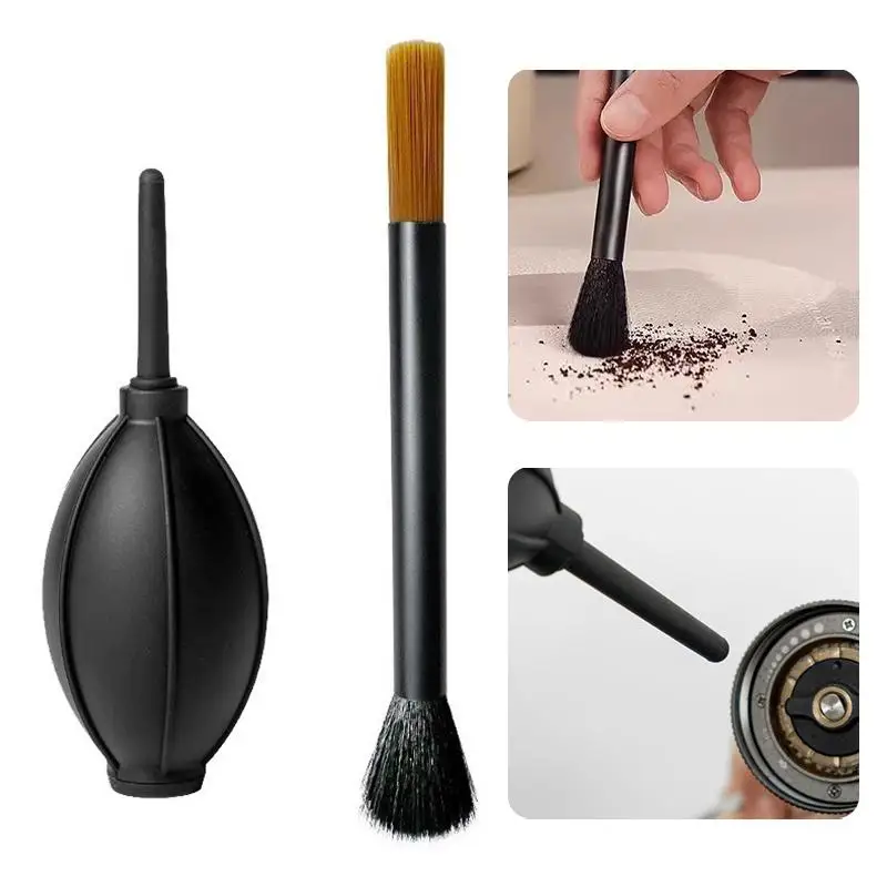 2/3pcs Coffee Grinder Cleaning Kit Measuring Spoon Air Blower Cleaning Brush Set for Coffee Beans Espresso Machine Barista Tool