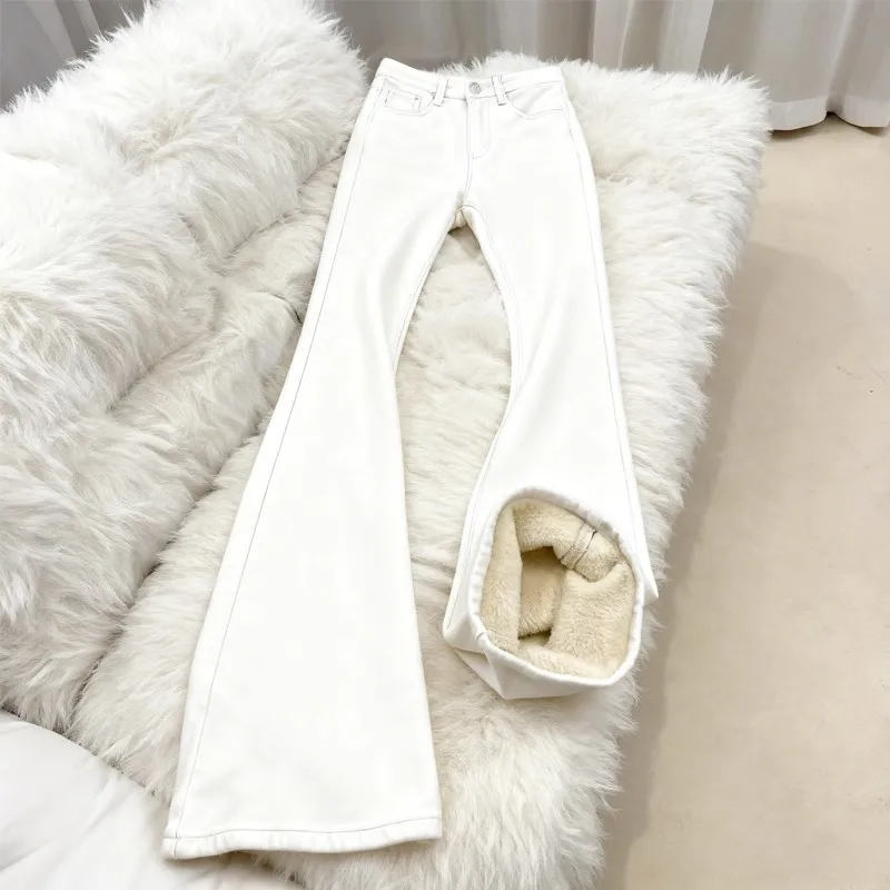 

Мужские джинсы American Sle Fce Lined Thiened белого цвета, с высокой талией, прямые, с легким расклешением, молодежный повседневный стиль