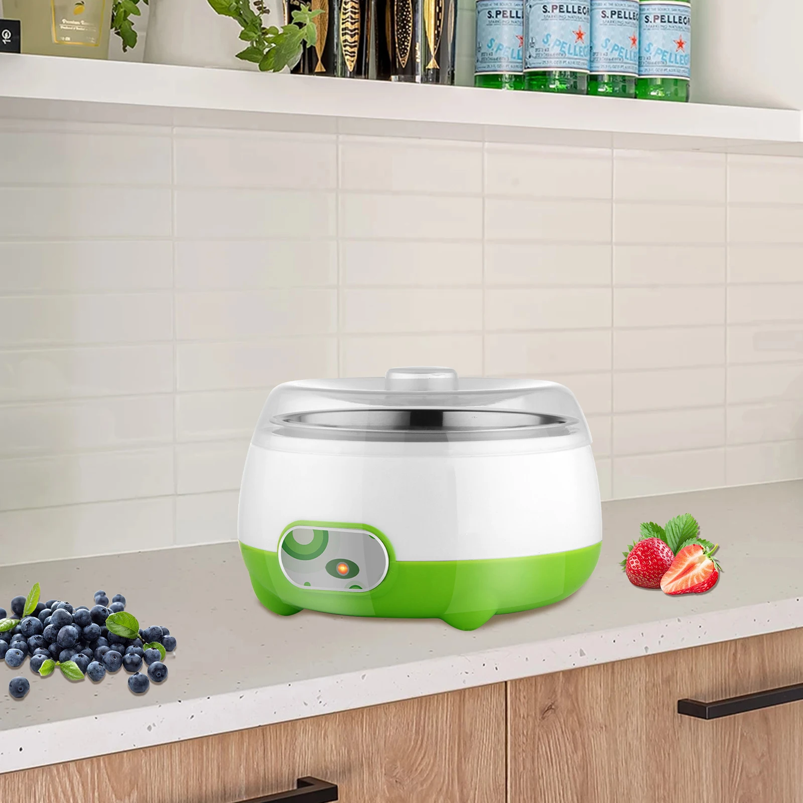 ماكينة صنع الزبادي سعة 1 لتر، درجة حرارة ثابتة تلقائية، ماكينة صنع الزبادي مع وعاء داخلي من الفولاذ المقاوم للصدأ للمنزل