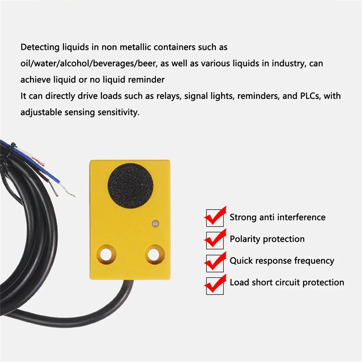Utility Design NCLS-25L Capacitive Water Level Sensor DC 5V-30V with Buzzer and Indicator Light IP65 Rating Sensor