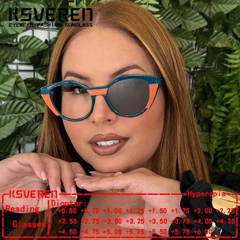 

Women Cat Eye Photochromic Reading Glasses Finished Presbyopic Glasses Female Outdoor Discolored Glasses Customized Diopter