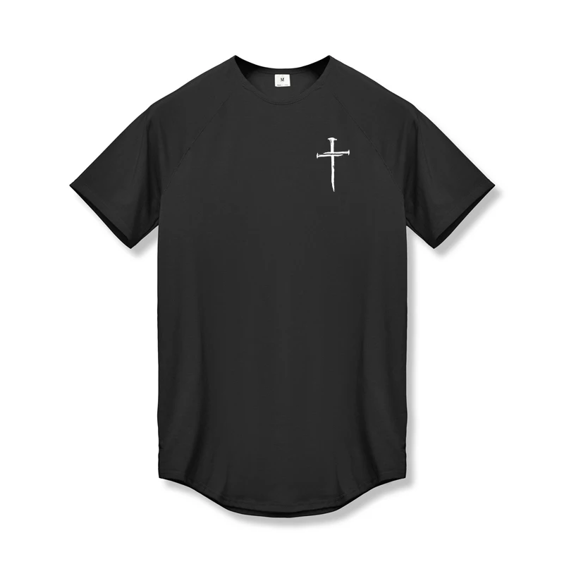 Mens Casual Bodybuilding Running T-Shirts Personalized Cross Slim Fit Summer Quick Dry Shirts Gym Fitness Muscle Sport Clothing
