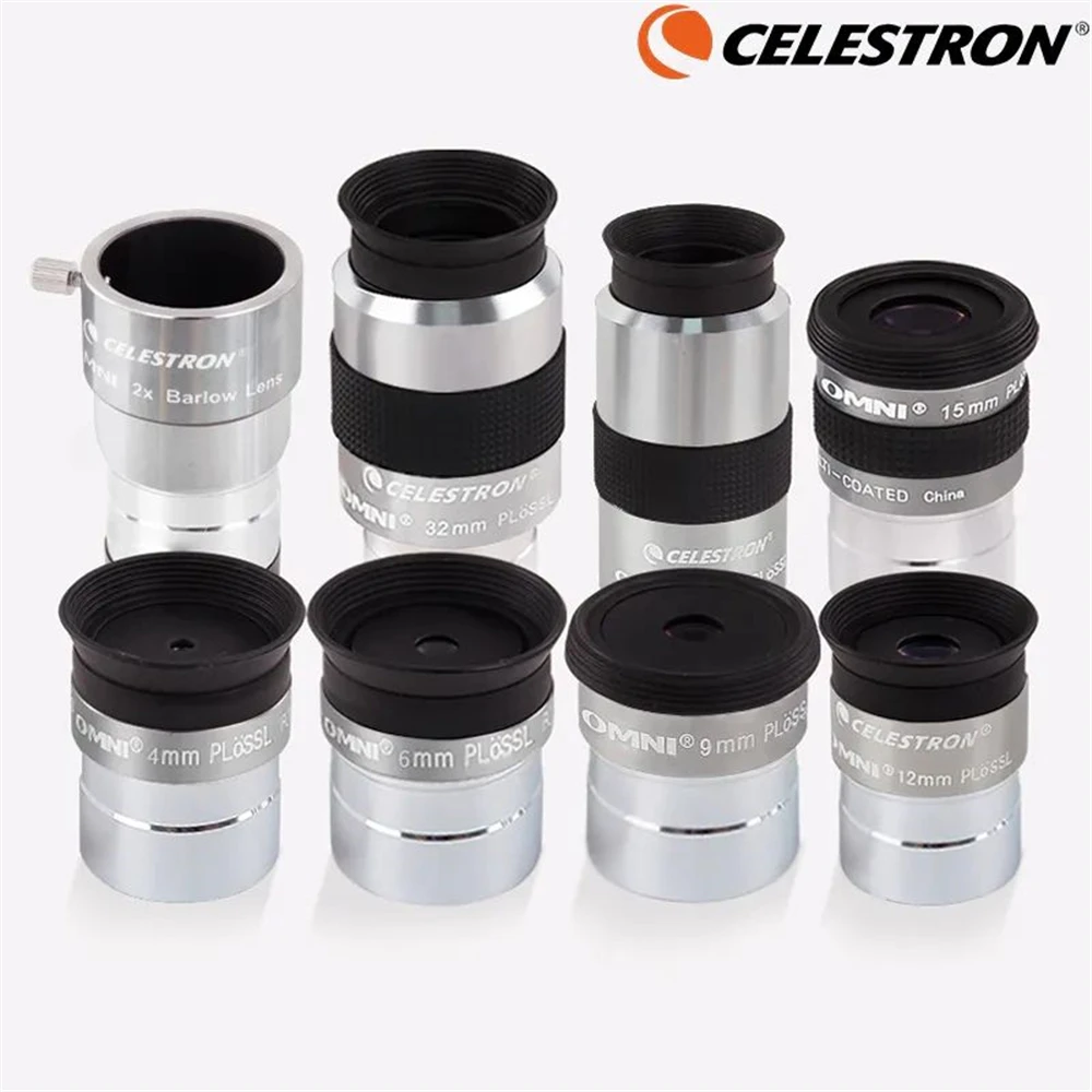 Celestron 1.25 inch Omni 4/6/9/12/15/32/40mm Eyepieces / 2X Barlow Lens Astronomical Telescope Accessories Multi-Coated Optics