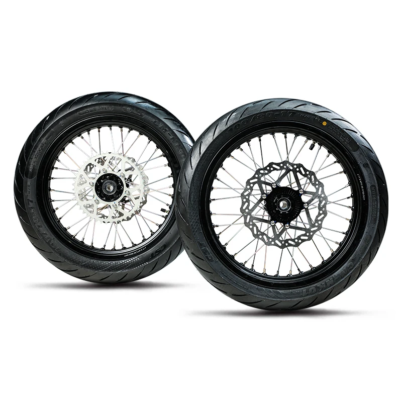 The Surron Ultra Bee Original Factory Front and Rear Wheelset kit for Electric Dirt Bike Motorcycle Road eBike Including Chain