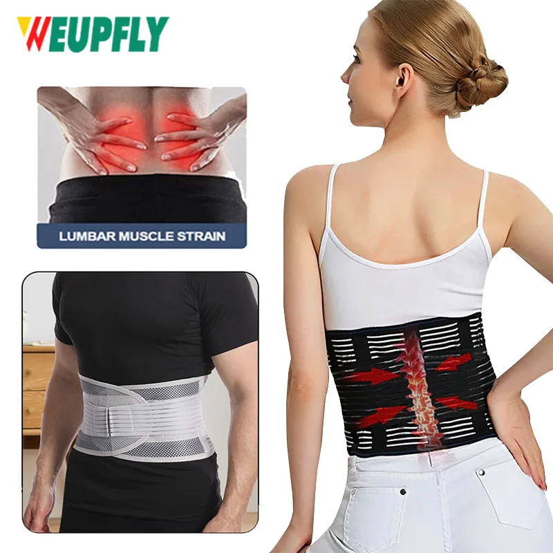 1Pcs Back Brace for Women and Men,Lower Back Brace with 5 Stays and Dual Adjustable Straps,Breathable Waist Lumbar Support Brace