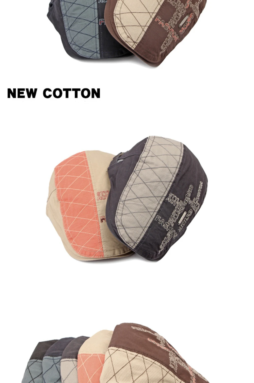 HT4655 Baskenmütze für Herren und Damen, Frühling Sommer Herbst Sonnenkappe, Unisex Ivy Flat Cap, Künstler-Malermütze, 100% Baumwolle Herren-Baskenmütze – Detail 2