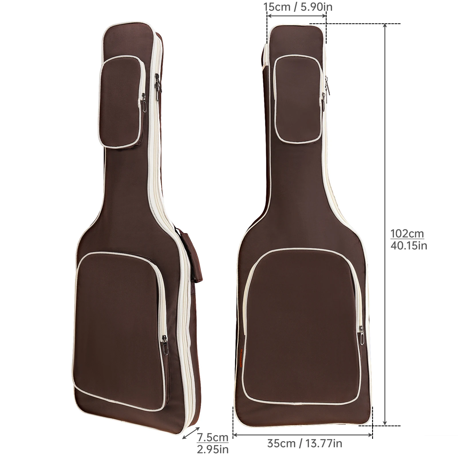 101 x 33 x 6cm Oxford Fabric Coffee Electric Guitar Case Gig Bag Double Straps Pad 8mm Cotton Thickening Waterproof Backpack
