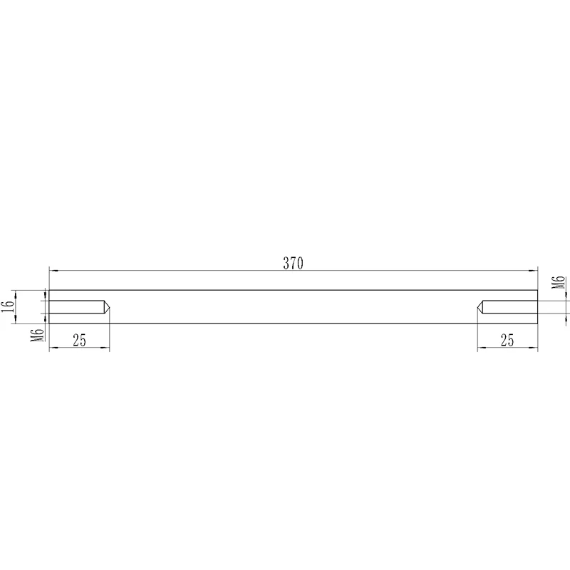 2 pcs 16mm linear shaft 370 mm long with two ends of M6 thread hole depth of 25mm Chromed Harden Rod Linear Motion Shaft