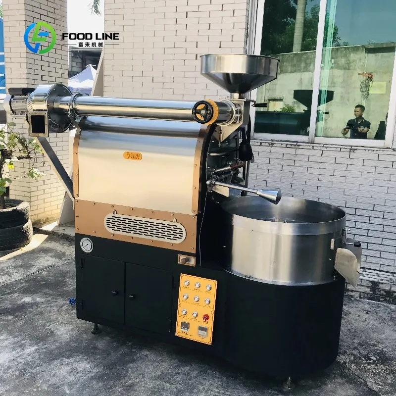 Customized 6-12kg Capacity Food Grade Stainless Steel Coffee Drum Roaster Intelligent Digital Adjustable Gas Electric Household
