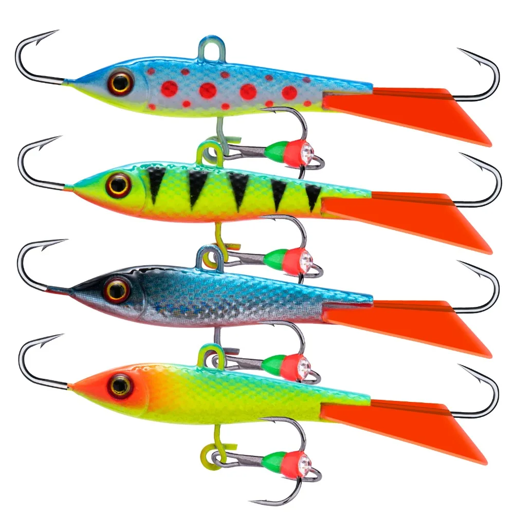 Goture ชุดจิ๊กตกปลาน้ำแข็ง4ชิ้น/ล็อต40มม. 12ก. ชุดเหยื่อตกปลาน้ำแข็งแบบสมดุลในฤดูหนาว