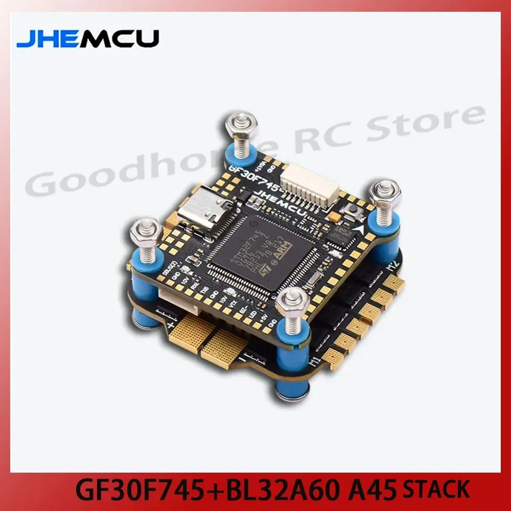 

Контроллер полета Jhemcu f745 stack GF30F745-ICM, Контроллер полета blheli _ 32 45a/60a 4 в 1 esc 3-6s 30x30 мм для fpv Фристайл