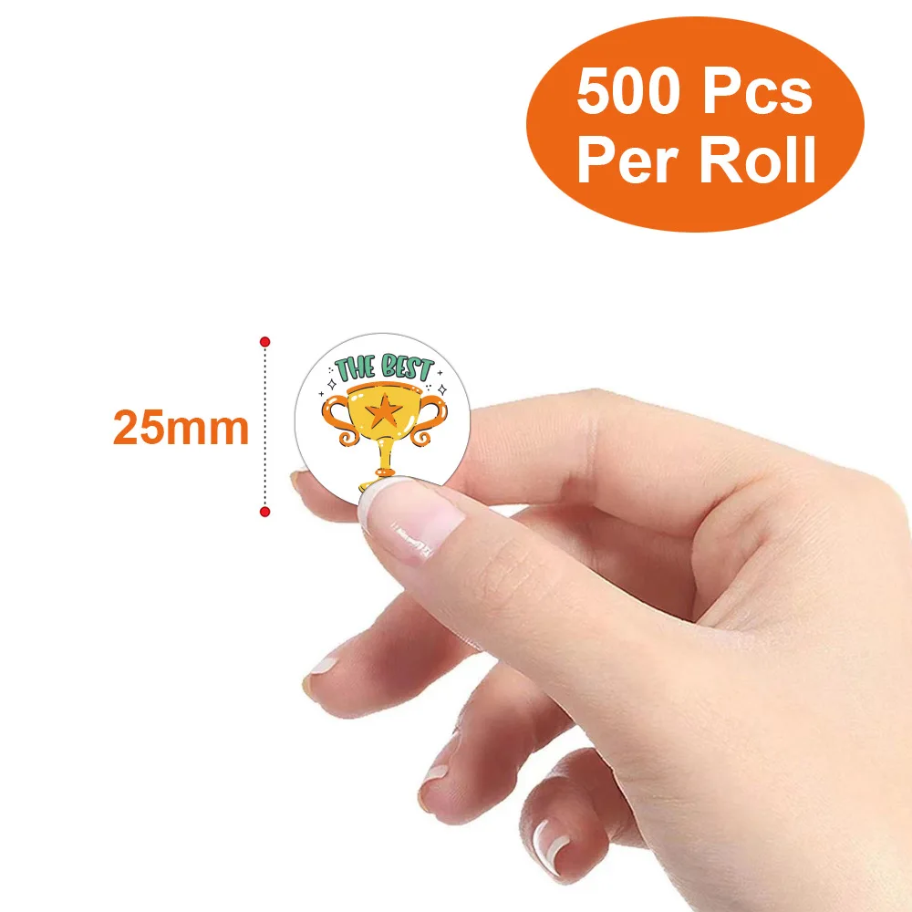 500 stks Leuke Beloning Stickers Roll met Woord Motivatie Stickers voor School Leraar Kinderen Student Briefpapier Stickers Kinderen 1 inch