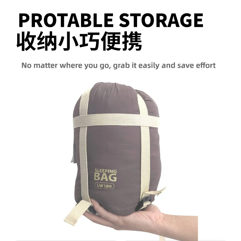 

Mini Adult Sleeping Bag Travel Mountaineering Outdoor Camping Down Cotton Dirty Sleeping Bag Machine Washable Splicing